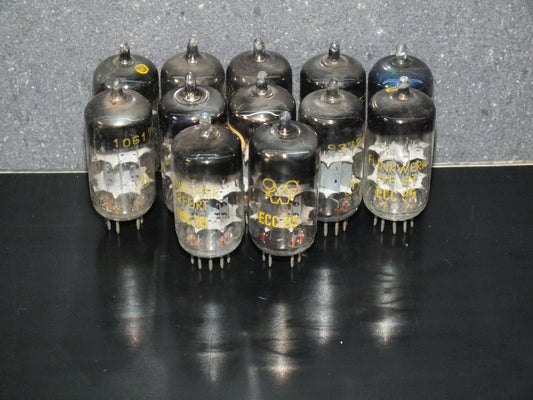 Matched pair ECC85 RFT RARE FOIL Getter 50s