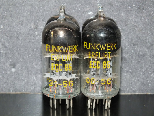 Matched pair ECC85 RFT RARE FOIL Getter, mid 50s