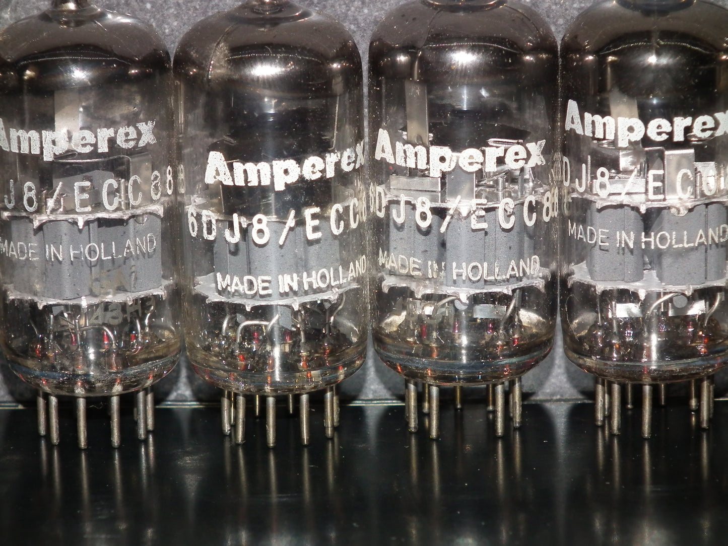 6DJ8 ECC88 Amperex Holland Matched Pair Tested NOS Dual Stage Getter
