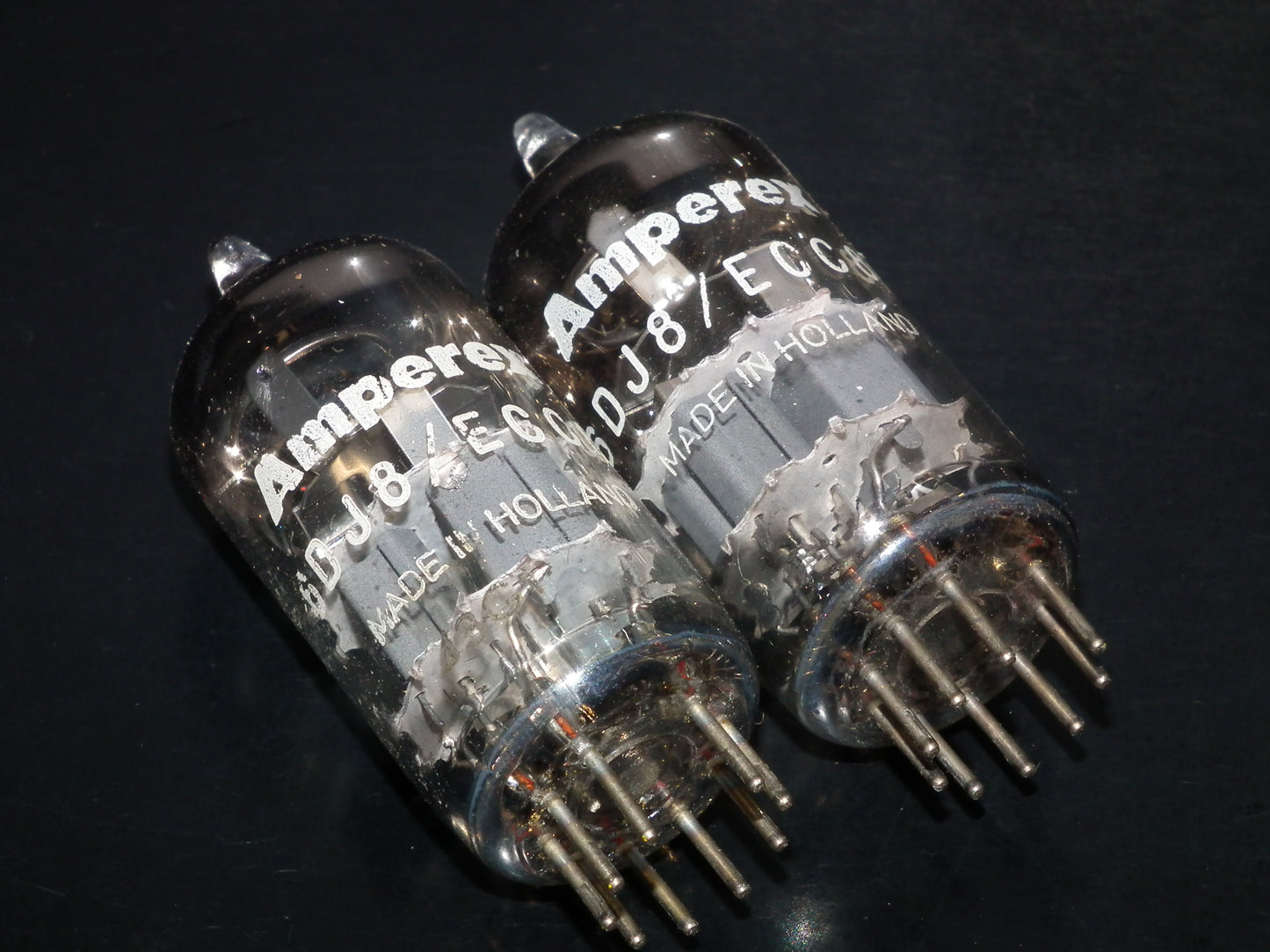 6DJ8 ECC88 Amperex Holland Matched Pair Tested NOS Dual Stage Getter
