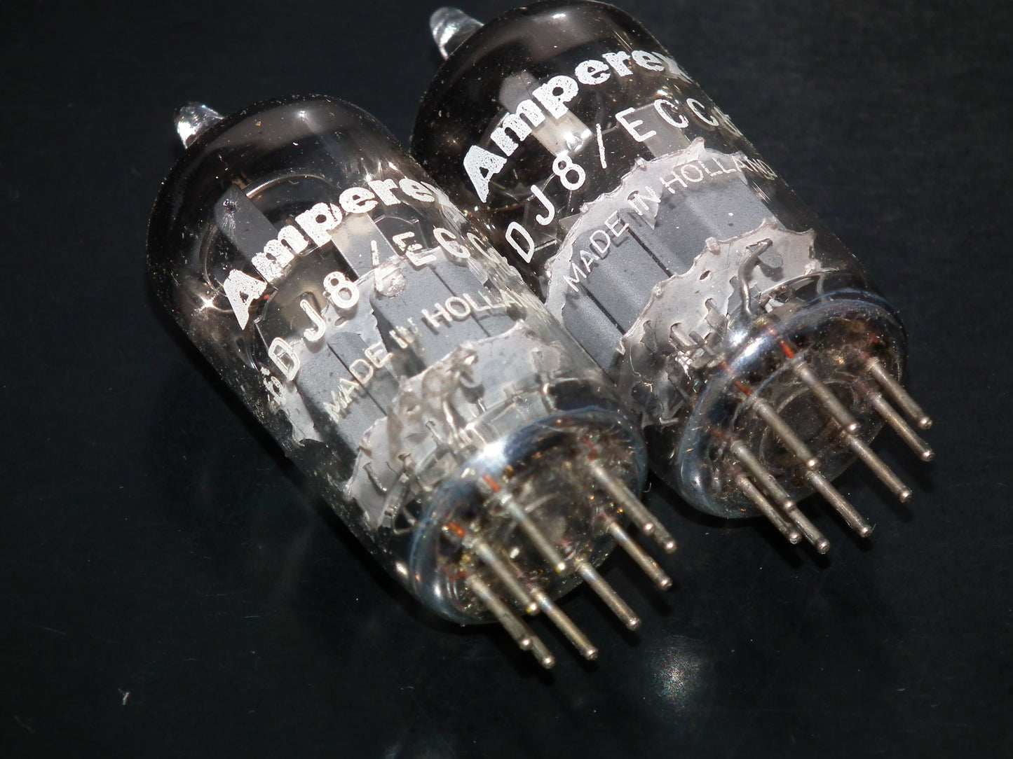 6DJ8 ECC88 Amperex Holland Matched Pair Tested NOS Dual Stage Getter