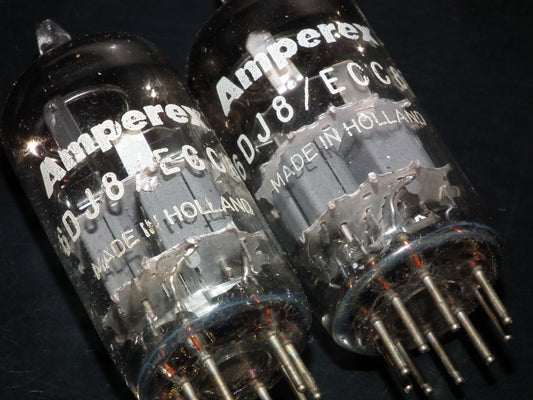 6DJ8 ECC88 Amperex Holland Matched Pair Tested NOS Dual Stage Getter
