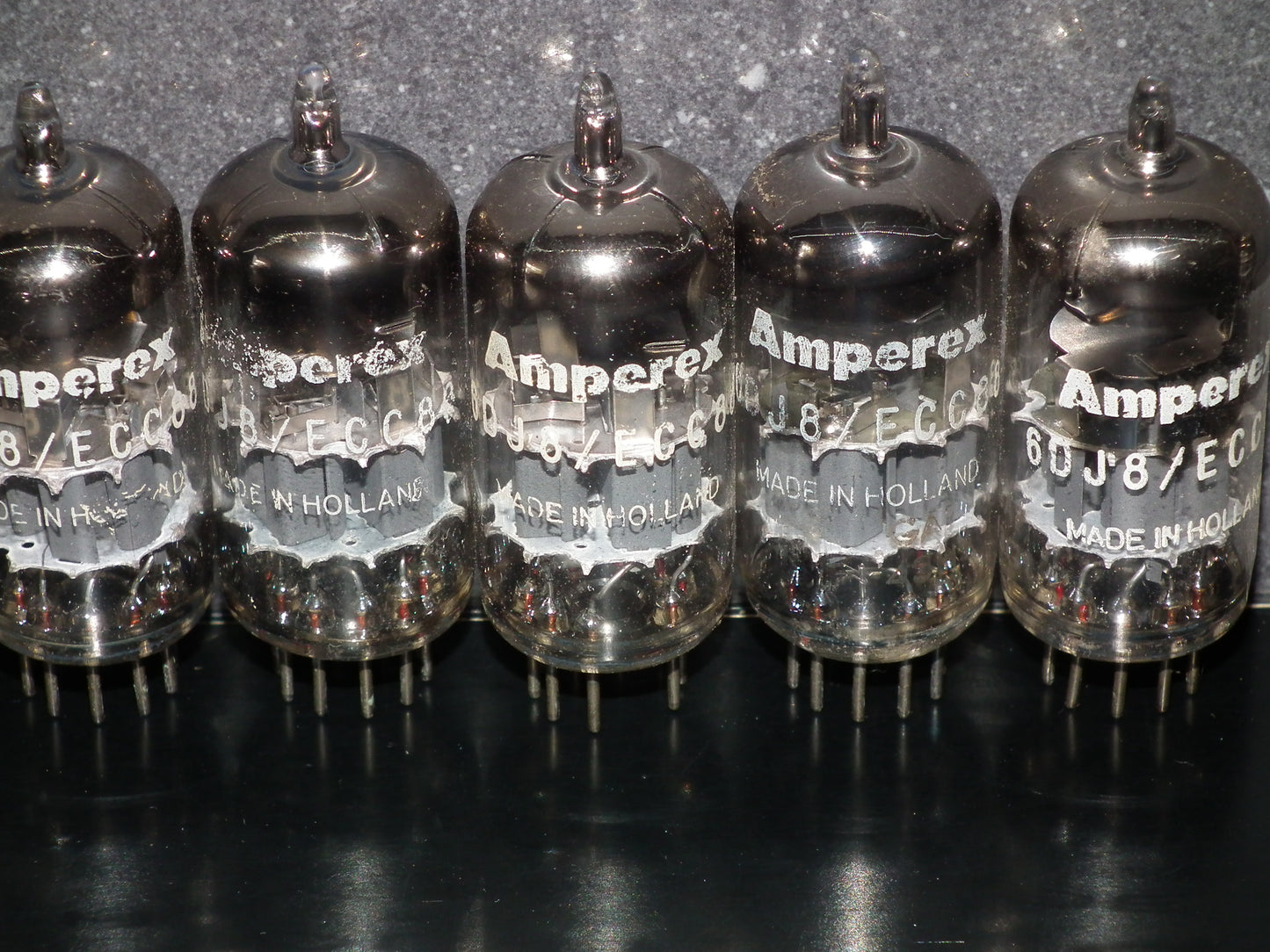 6DJ8 ECC88 Amperex Holland Matched Pair Tested NOS Dual Stage Getter