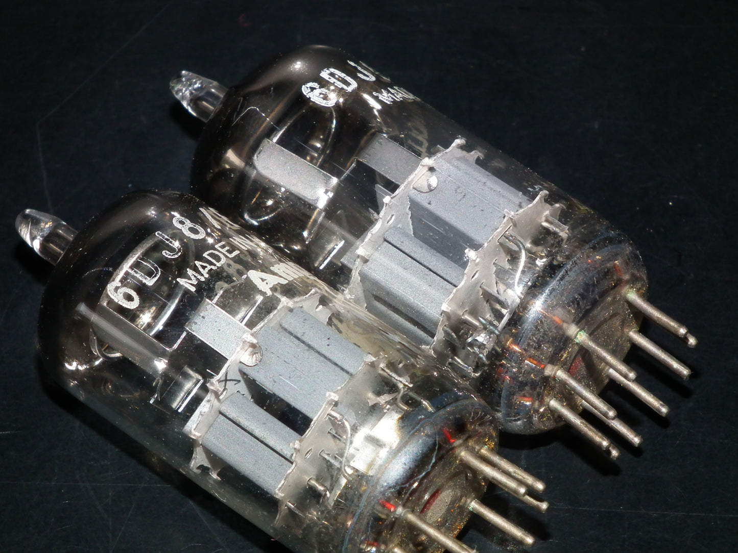 6DJ8 ECC88 Amperex Bugle Boy Holland Matched Pair Tested NOS Dual Stage Getter