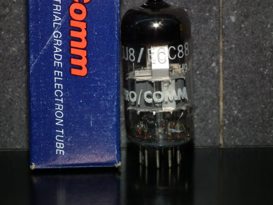 ECC88 Pro Comm 6DJ8 EI Yugoslavia NOS NIB (A frame halo getter Philips type)