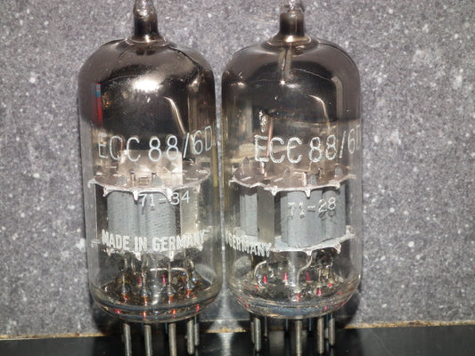 Matched pair ECC88 Siemens 6DJ8 DUAL STAGE GETTER 100%