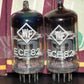ECF82 RFT 6GH8A 6U8 Platinum matched pair NOS RARE FOIL GETTER