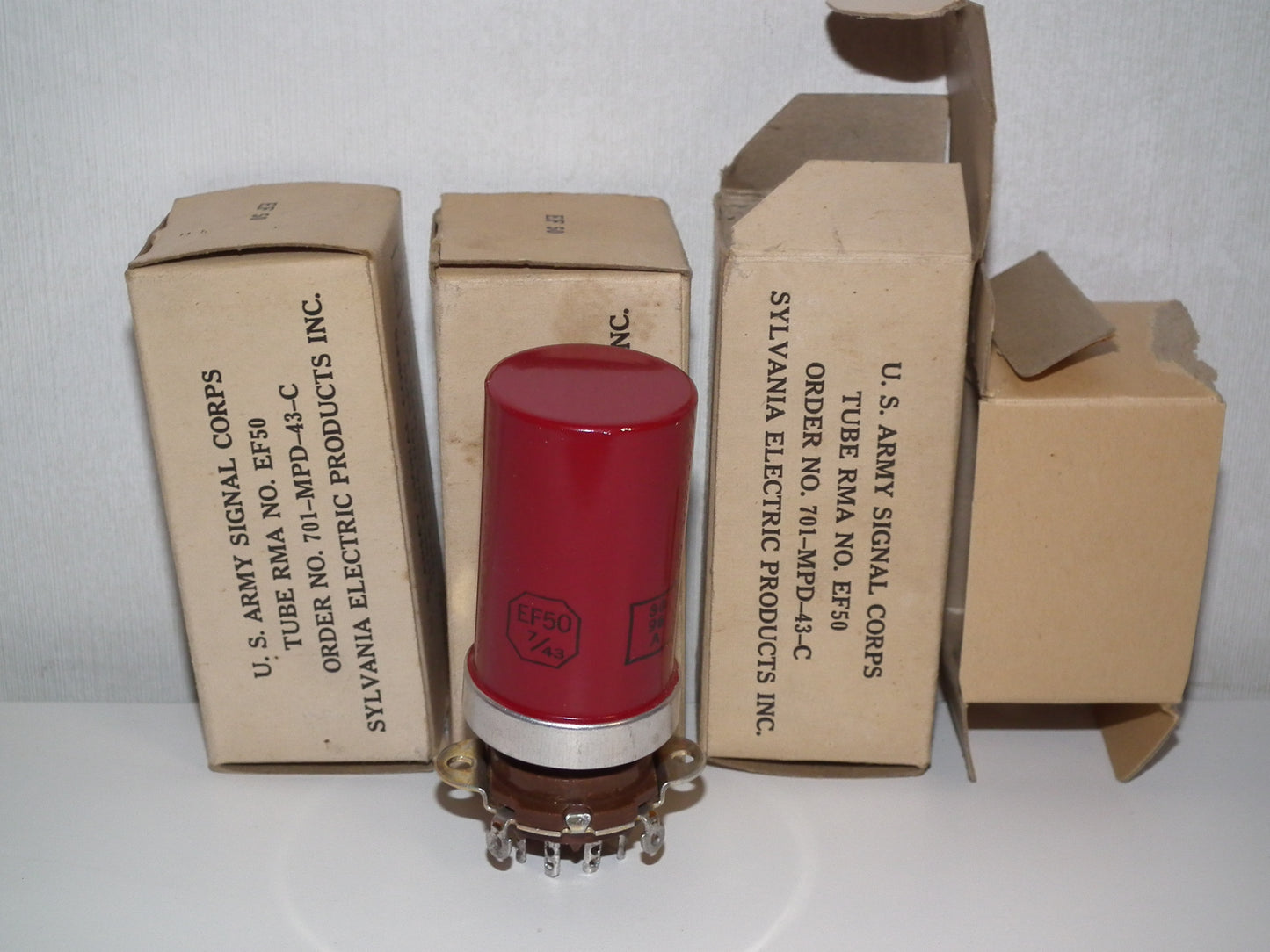 EF50 Sylvania NOS Red coated JAN Boxes