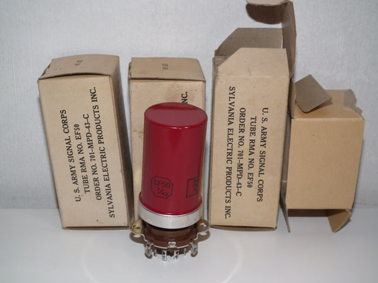 EF50 Sylvania NOS Red coated JAN Boxes