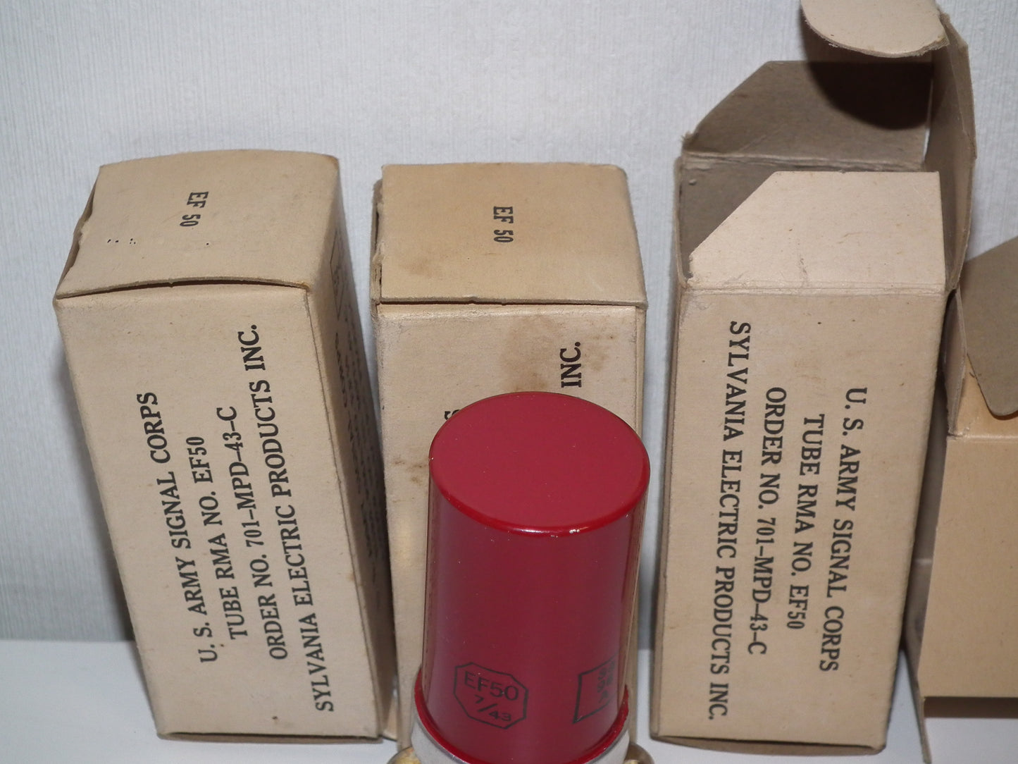 EF50 Sylvania NOS Red coated JAN Boxes