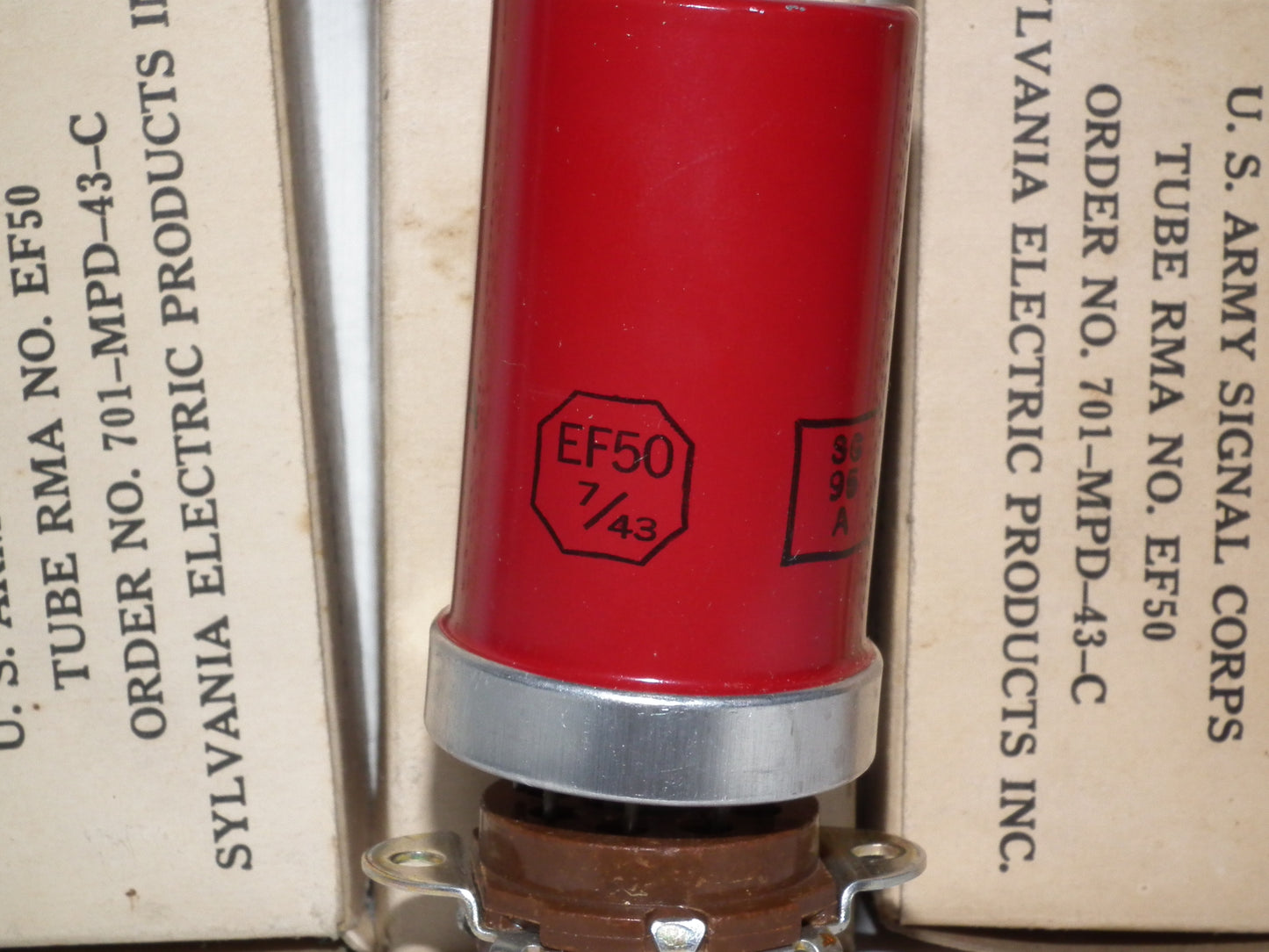 EF50 Sylvania NOS Red coated JAN Boxes