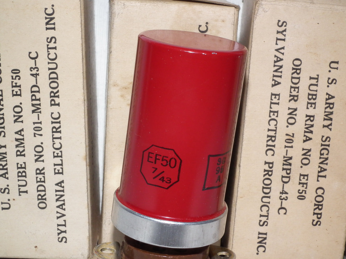 EF50 Sylvania NOS Red coated JAN Boxes