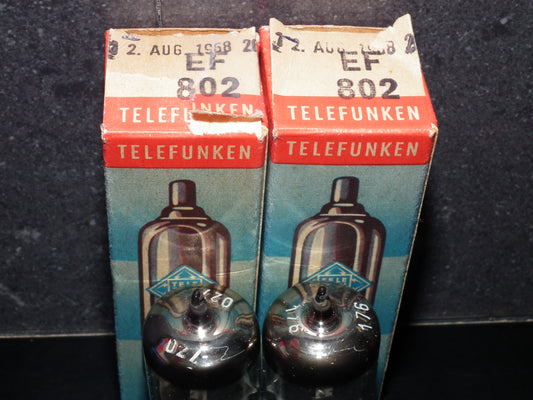 EF802 Telefunken Diamond Bottom NOS NIB (~EF800) Microphone Low Noise Pentode
