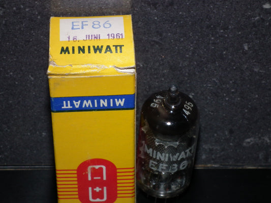 EF86 Mullard Blackburn 6267 NOS NIB big ring getter 1960