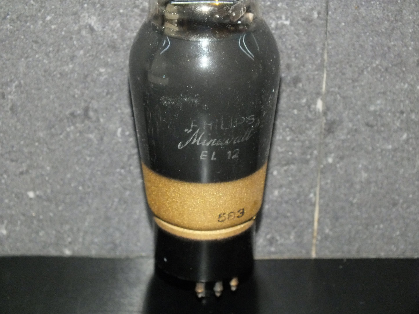 EL12 Philips Output Pentode Old Type Gold Coated