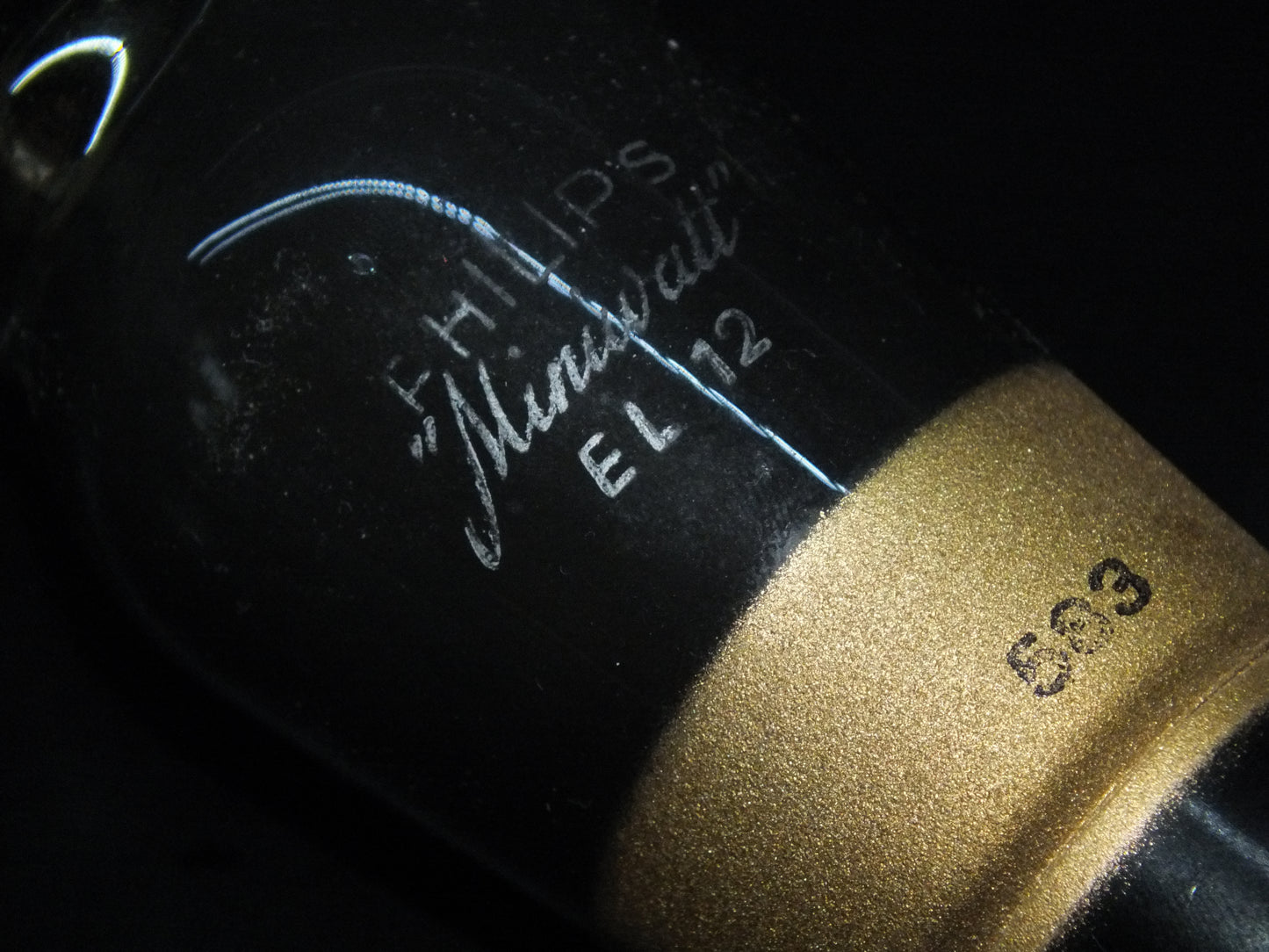 EL12 Philips Output Pentode Old Type Gold Coated