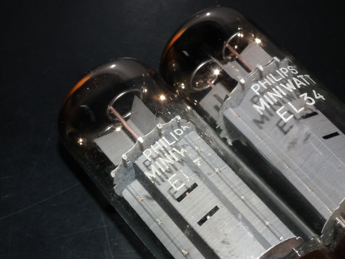 EL34 6CA7 Mullard Xf2 OO  Getter Welded Anodes Platinum Matched Pair 100%