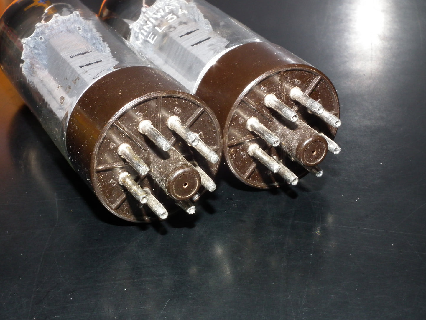EL34 6CA7 Mullard Xf2 OO  Getter Welded Anodes Platinum Matched Pair 100%