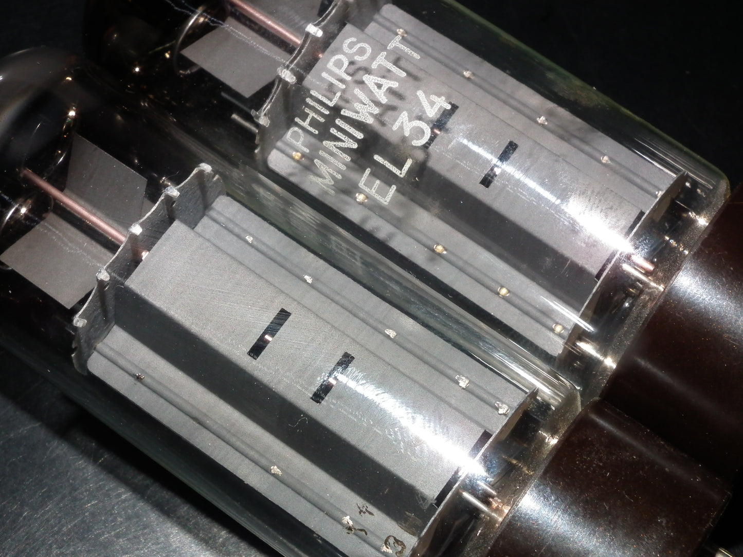 EL34 6CA7 Mullard Xf2 OO  Getter Welded Anodes Platinum Matched Pair 100%