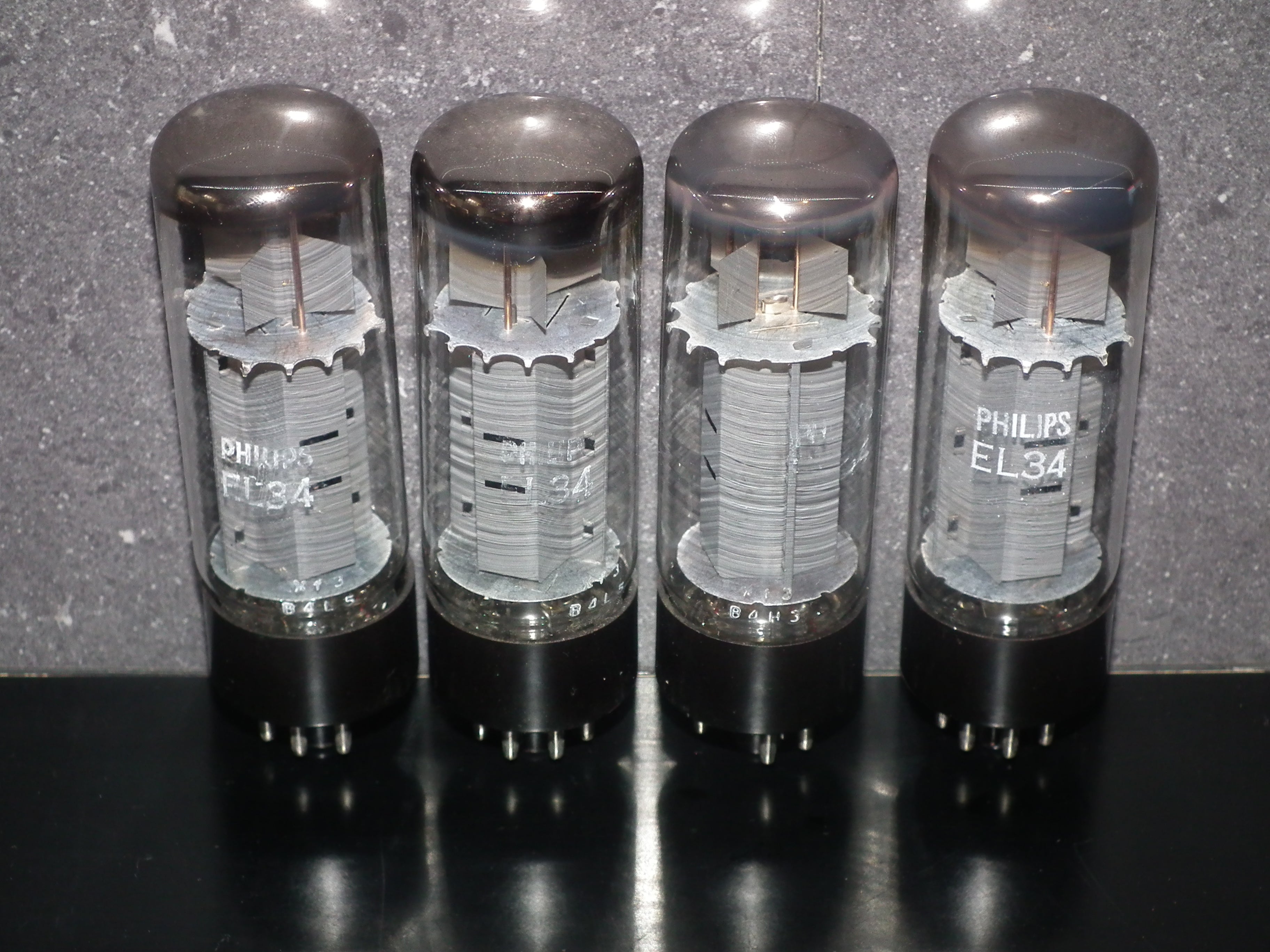 EL34 6CA7 Mullard Xf3 Quad (Two Matched Pairs) Blackburn 1974