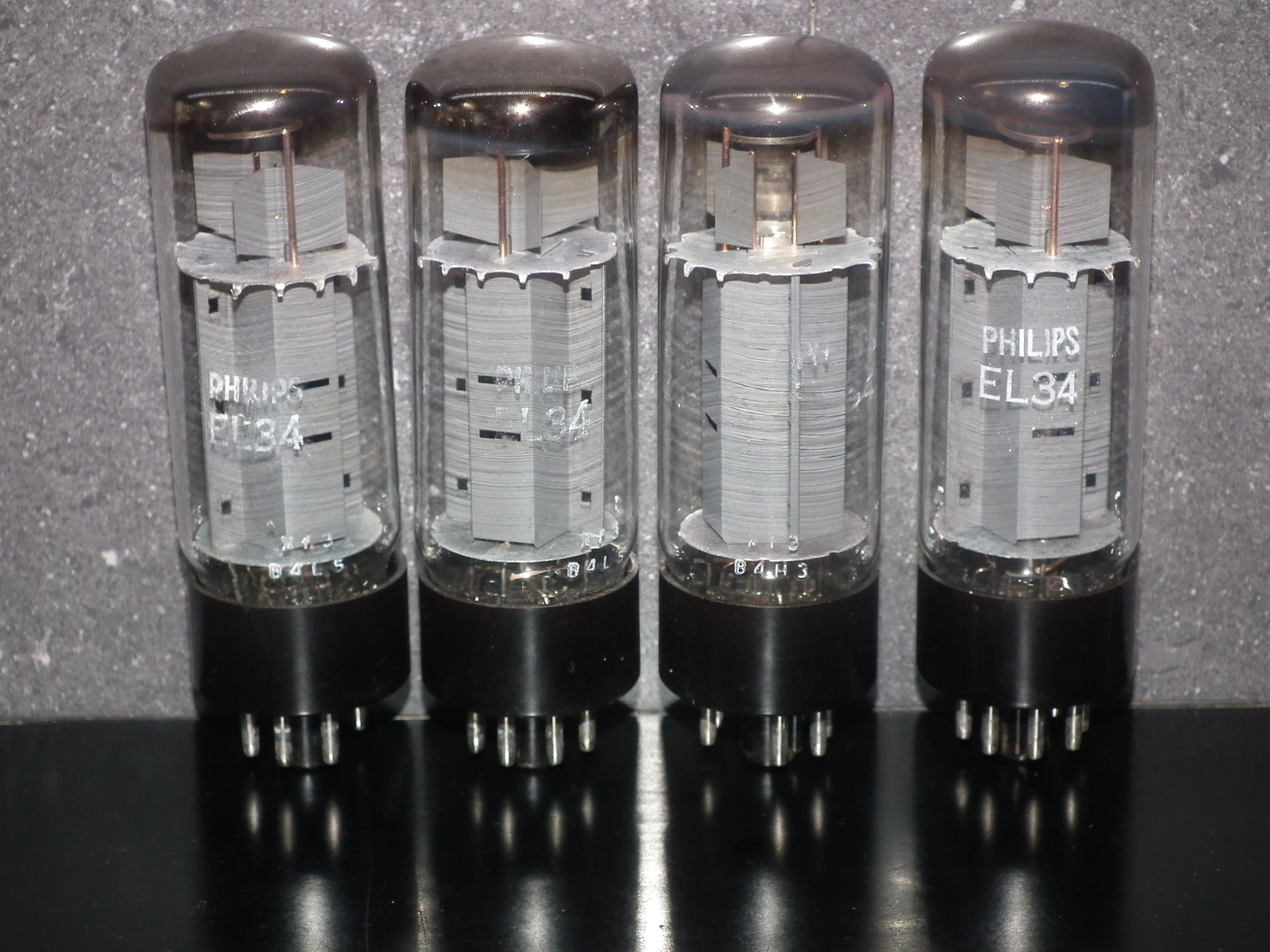 EL34 6CA7 Mullard Xf3 Quad (Two Matched Pairs) Blackburn 1974