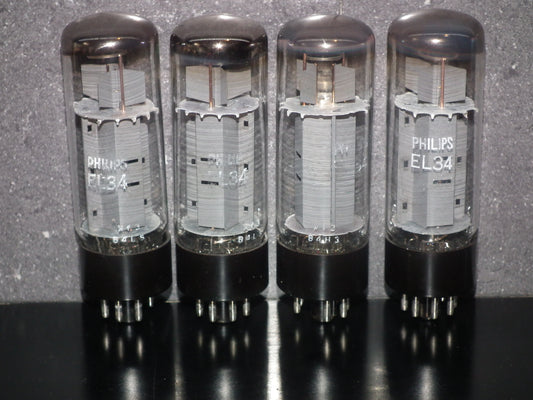 EL34 6CA7 Mullard Xf3 Quad (Two Matched Pairs) Blackburn 1974