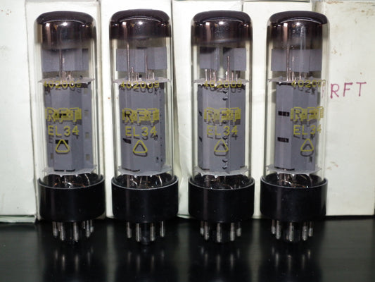 EL34 6CA7 RFT Germany NOS Platinum Matched Quad