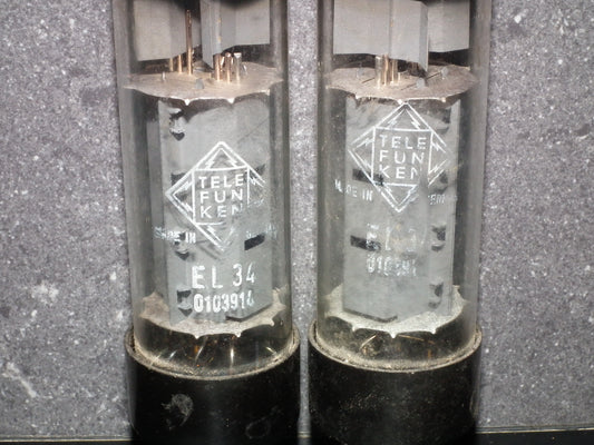 EL34 Telefunken O Getter Platinum Matched Pair RFT Germany