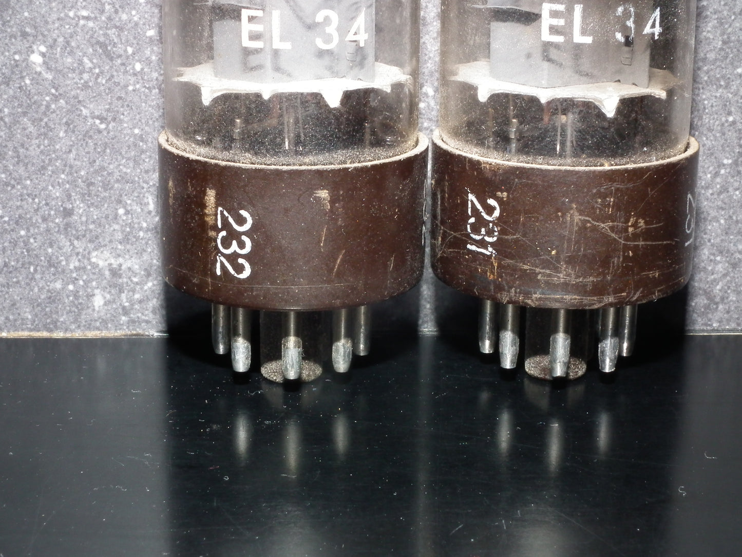 EL34 Telefunken OO Getter Brown Base Matched Pair Ulm West Germany