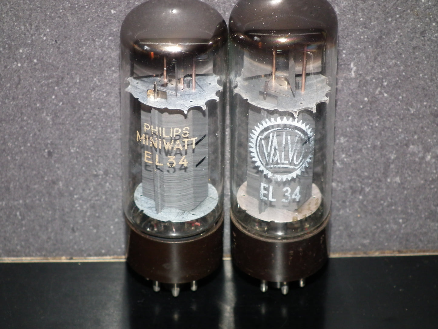 EL34 6CA7 Mullard Xf2 OO  Getter Welded Anodes Platinum Matched Pair 85/95%