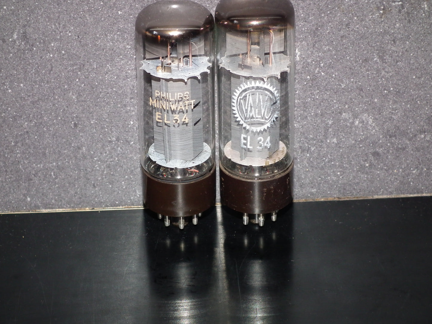 EL34 6CA7 Mullard Xf2 OO  Getter Welded Anodes Platinum Matched Pair 85/95%