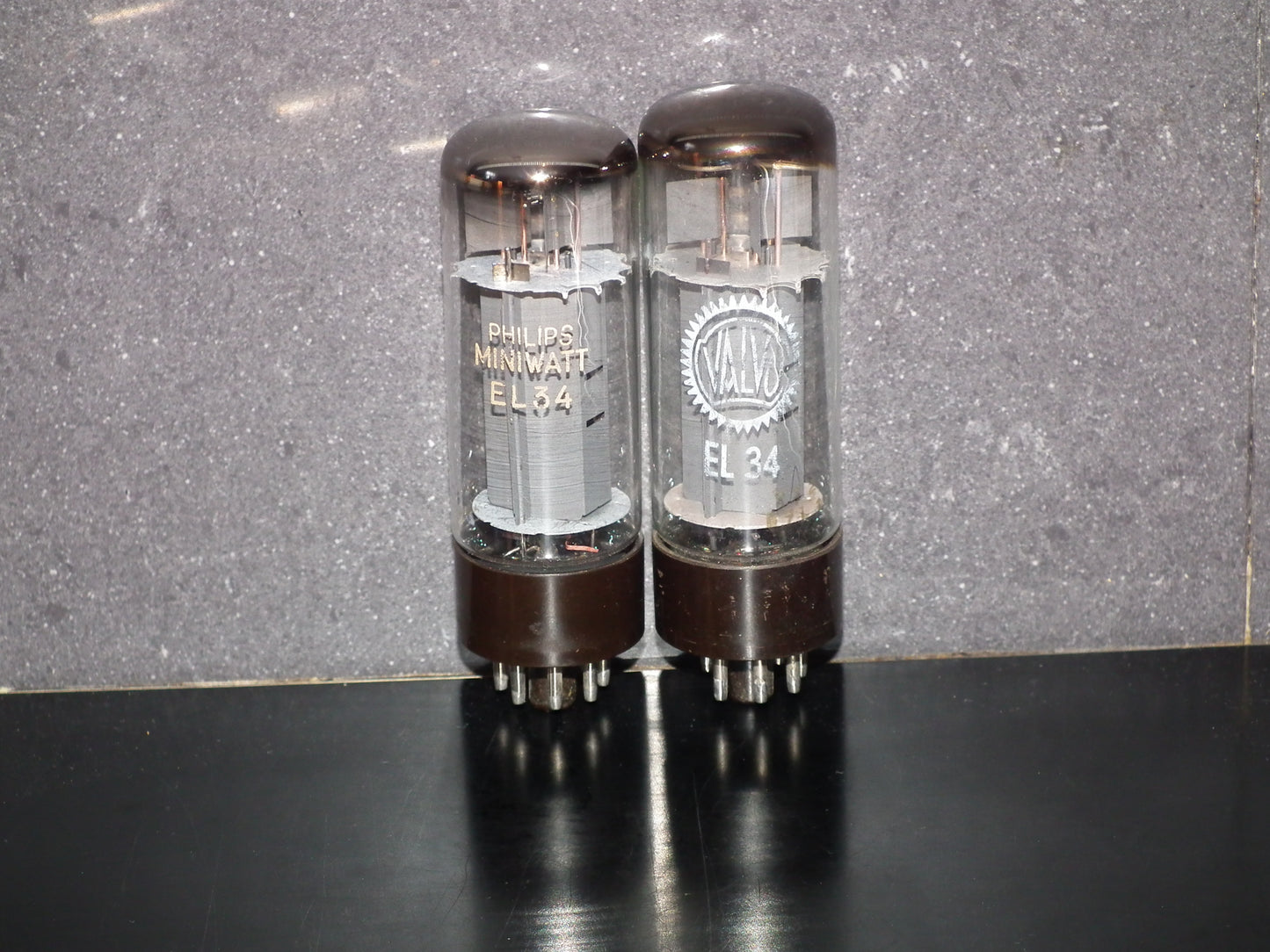 EL34 6CA7 Mullard Xf2 OO  Getter Welded Anodes Platinum Matched Pair 85/95%