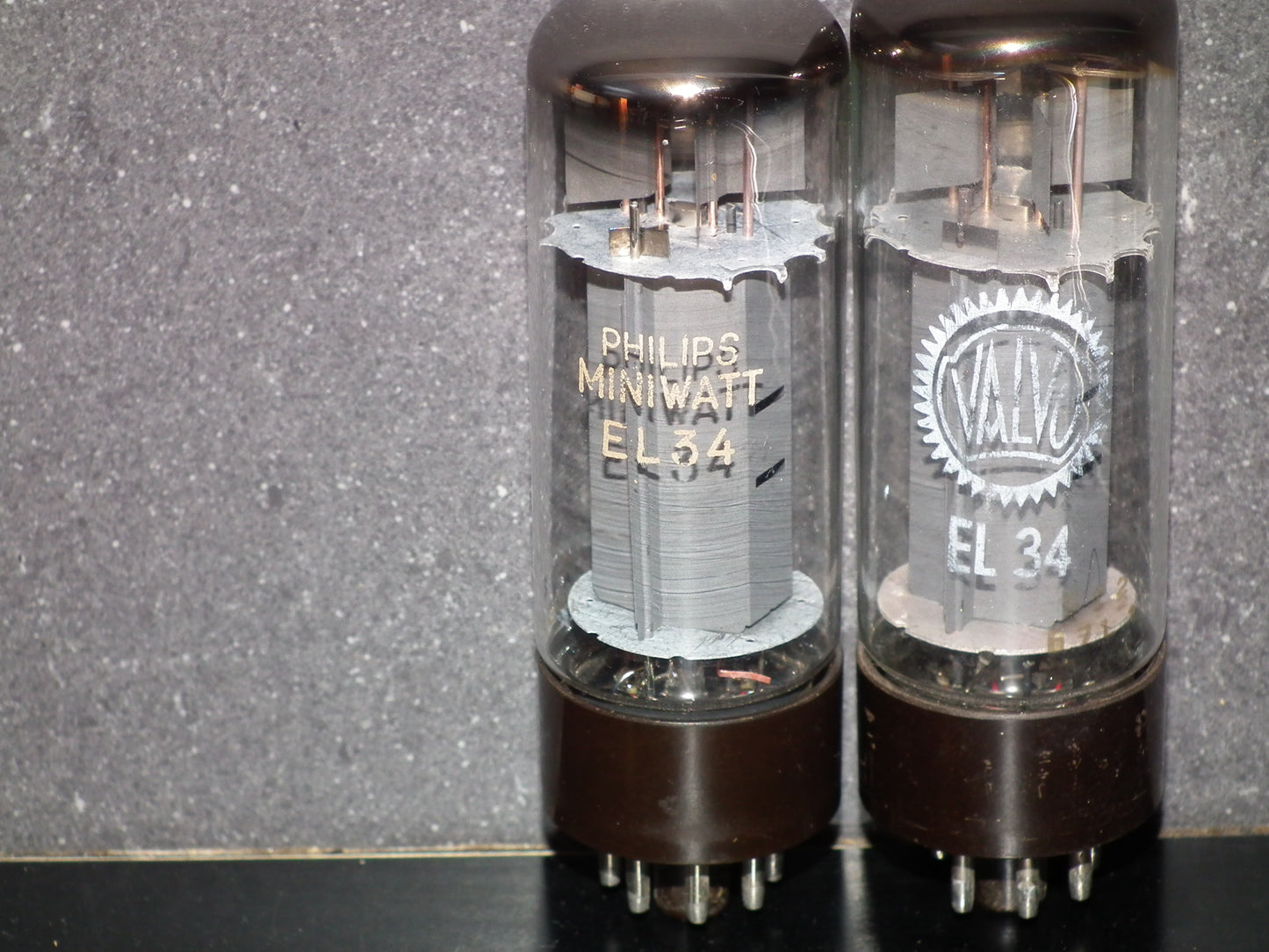 EL34 6CA7 Mullard Xf2 OO  Getter Welded Anodes Platinum Matched Pair 85/95%