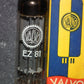 EZ81 Mullard 6CA4 NOS NIB Blackburn Square Getter VALVO Old Box