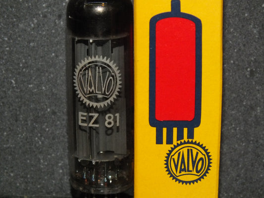 EZ81 Mullard 6CA4 NOS NIB Blackburn Square Getter VALVO