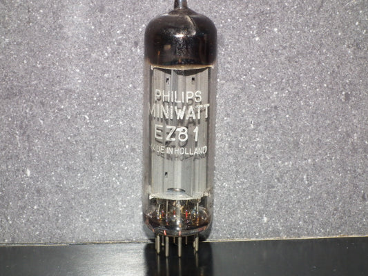EZ81 Mullard Philips 6CA4 Square Getter Blackburn tube plant 1960