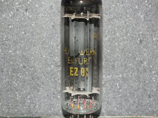 EZ81 6CA4 RFT Muhlhausen Germany RARE FOIL Getter Tested