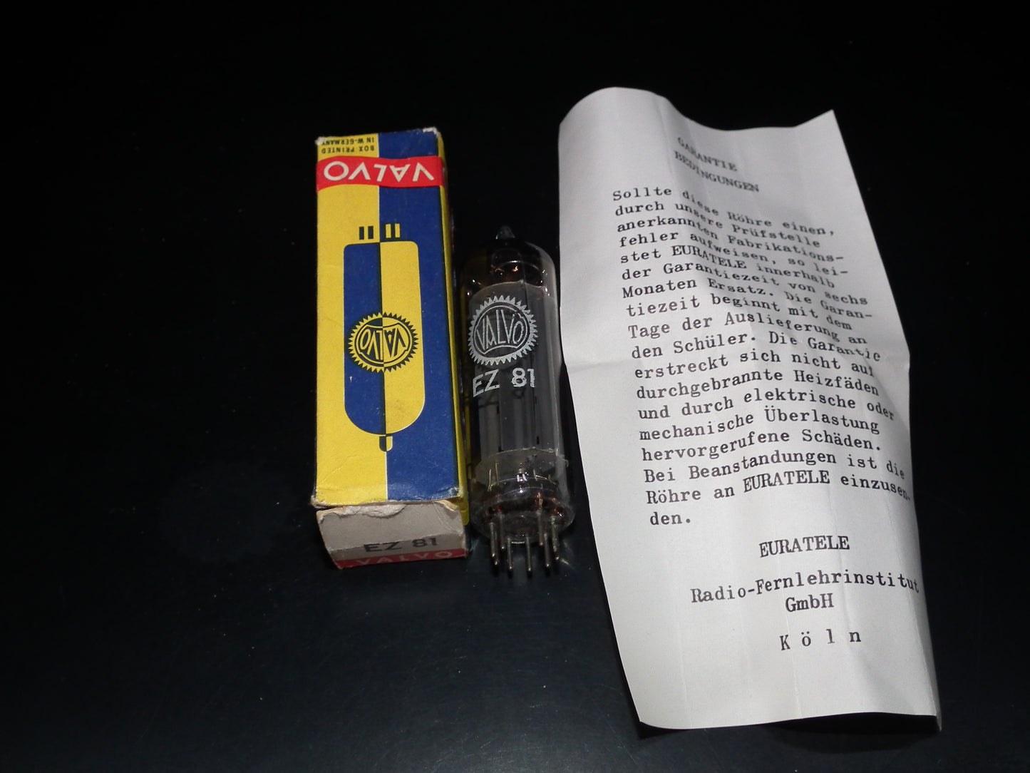 EZ81 Mullard 6CA4 NOS NIB Blackburn D Getter Rebranded Valvo