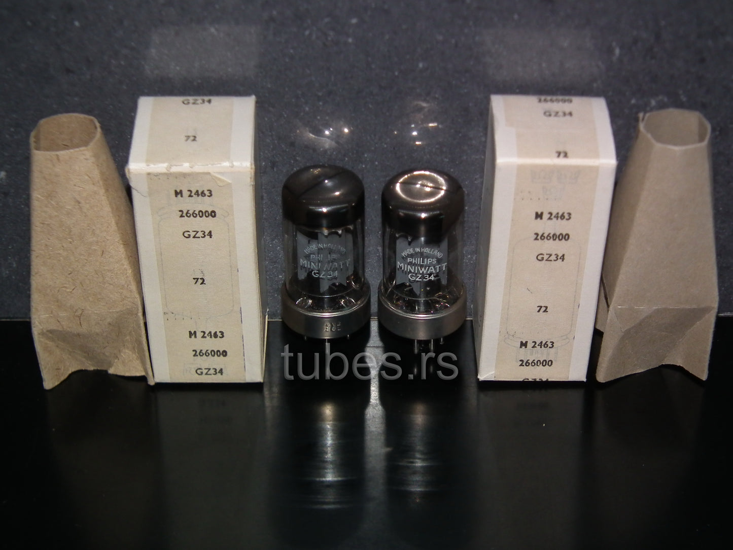 GZ34 Philips 5AR4 rectifier RARE Metal Base DD Getter NOS NIB