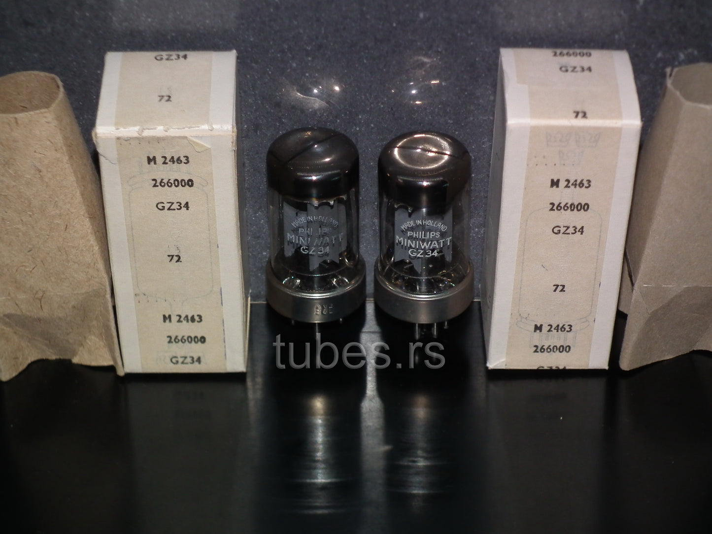 GZ34 Philips 5AR4 rectifier RARE Metal Base DD Getter NOS NIB