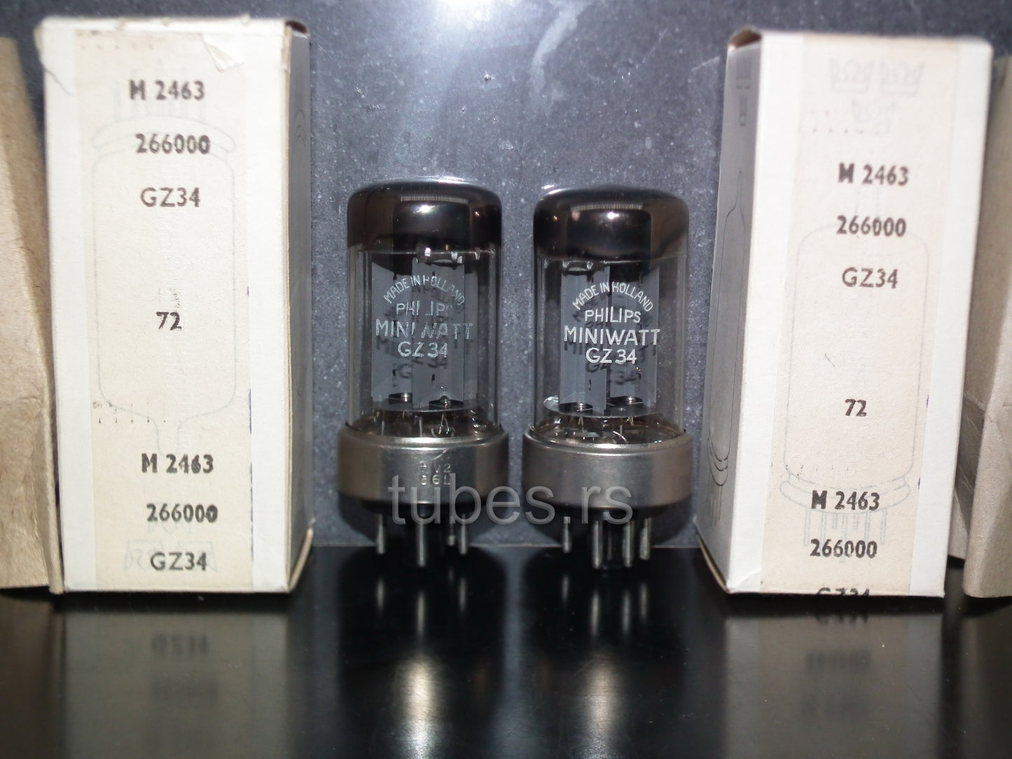 GZ34 Philips 5AR4 rectifier RARE Metal Base DD Getter NOS NIB