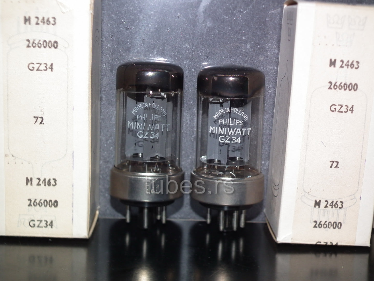 GZ34 Philips 5AR4 rectifier RARE Metal Base DD Getter NOS NIB