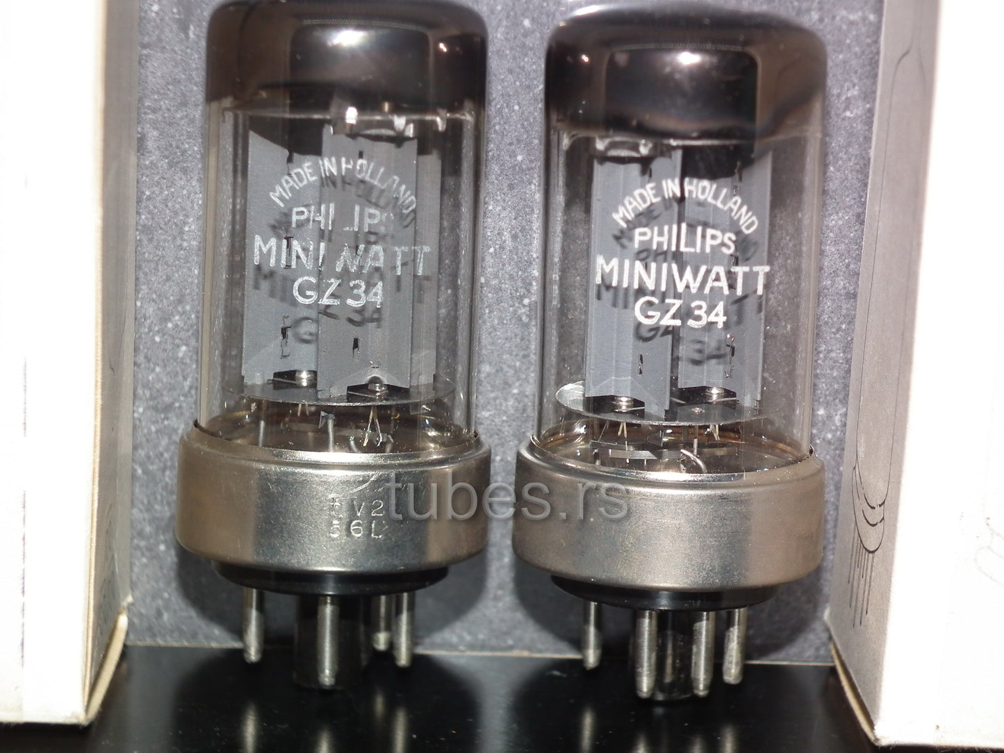 GZ34 Philips 5AR4 rectifier RARE Metal Base DD Getter NOS NIB