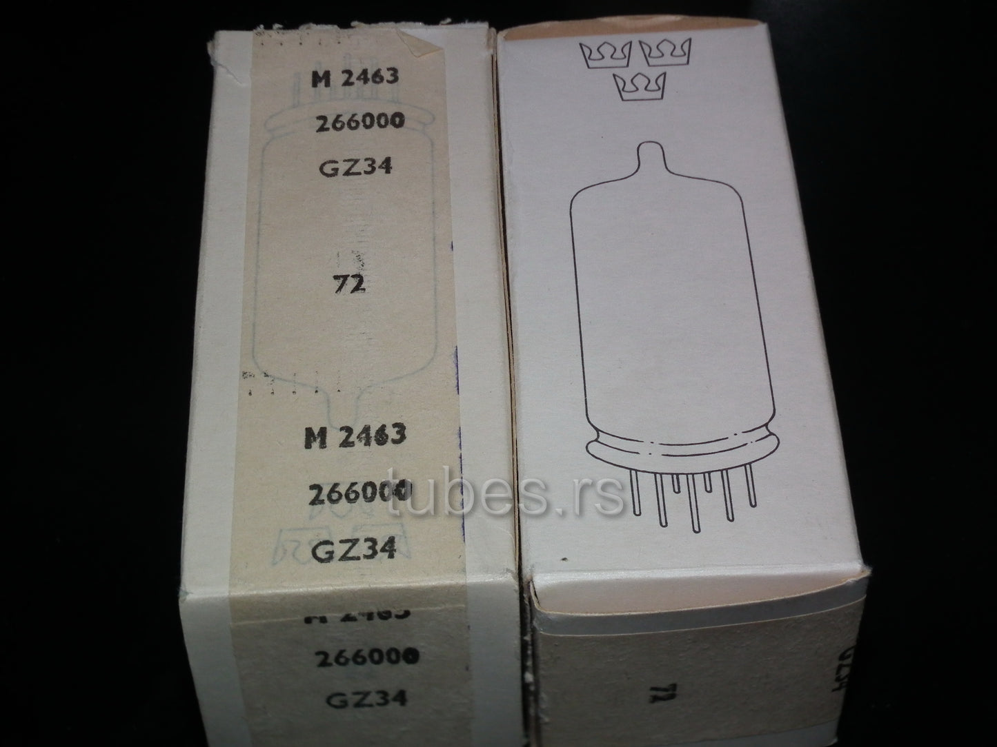 GZ34 Philips 5AR4 rectifier RARE Metal Base DD Getter NOS NIB