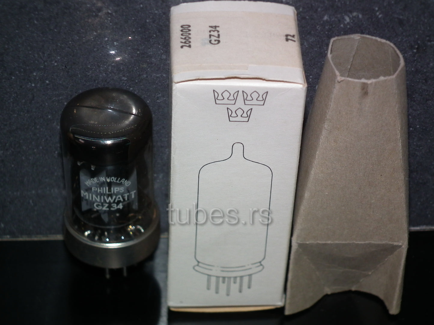 GZ34 Philips 5AR4 rectifier RARE Metal Base DD Getter NOS NIB