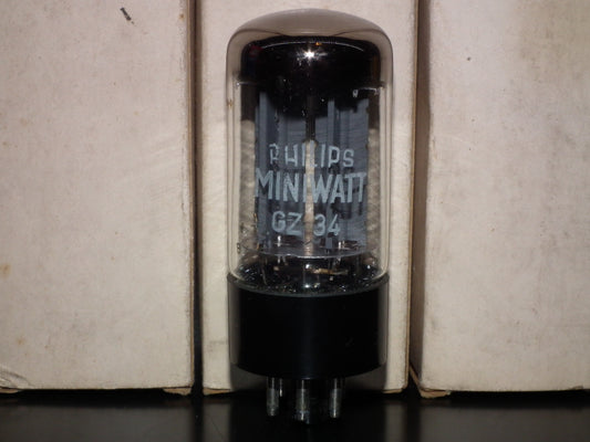 GZ34 Mullard Philips 5AR4 OO Getter NOS NIB f32 B6 Blackburn 1966 Dual O Getter