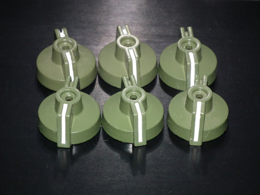 Six (6) NOS MILITARY RADIO KNOBS GRC-9 RT-77 PRC-25 PRC-27 RT-524 R-442 RT-246