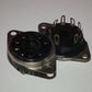 TWO VINTAGE NOS MAGNOVAL Black BAKELITE Sockets Valve Base PL519 40KG6 EL519