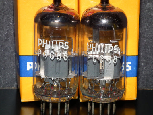 PCC88 Philips 7DJ8 Platinum Matched Pair Dual Stage Getter 60s EI