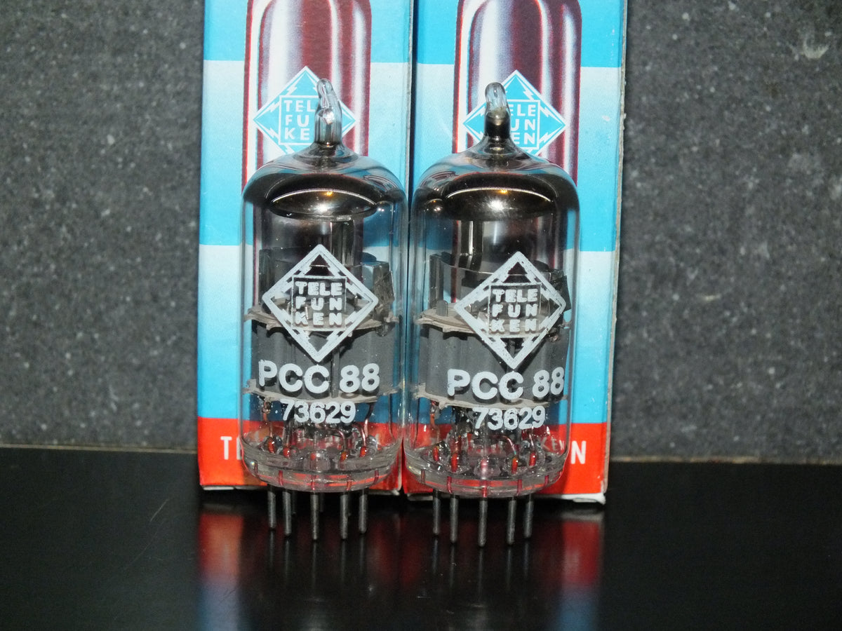 PCC88 Telefunken 7DJ8 NOS NIB Platinum Matched pair ECC88 6DJ8 E88CC sub